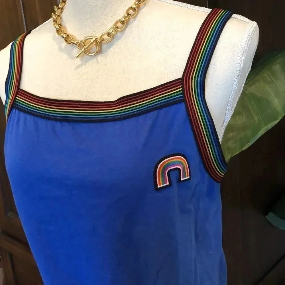 𝅺Joe boxer rainbow crop‎ top with tie mod size Large